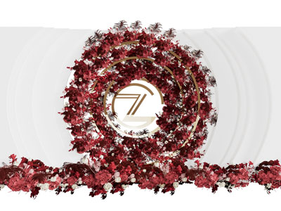 现代花束美陈 户外装置 演绎舞台