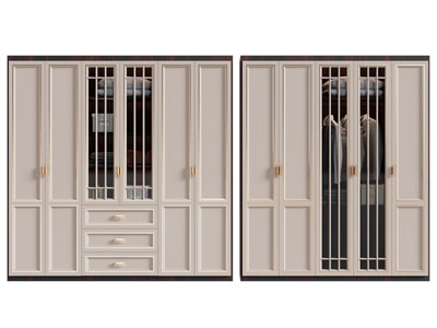 新中式衣柜3d模型 新中式衣柜