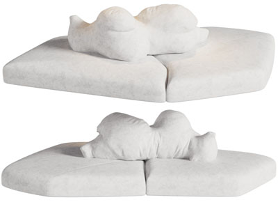 现代布艺多人沙发