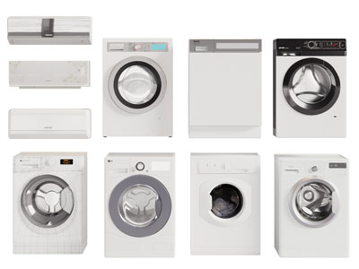 现代洗衣机 烘干机 空调3d模型 现代洗衣机 烘干机 空调