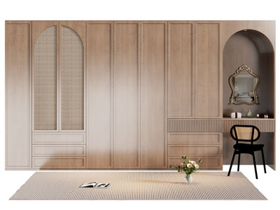 北欧实木衣柜 梳妆台3d模型 北欧实木衣柜 梳妆台