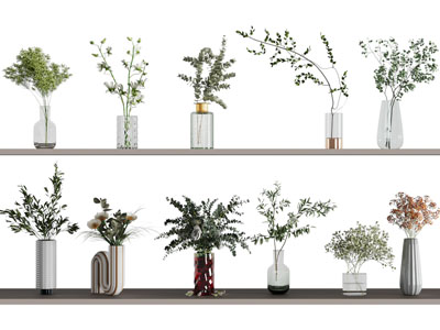 现代玻璃花瓶花卉