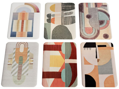 现代抽象几何图案的长方形地毯3d模型 现代抽象几何图案的长方形地毯