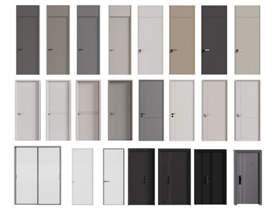 现代单扇平开门 木门 子母入户门