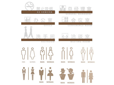 现代门牌 卫生间标识 指示牌
