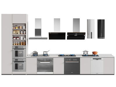 现代集成灶 燃气炉 抽油烟机 厨房电器3d模型 现代集成灶 燃气炉 抽油烟机 厨房电器