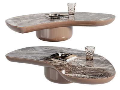 侘寂风异形茶几3d模型 侘寂风异形茶几