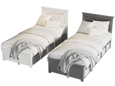 美式儿童床 单人床