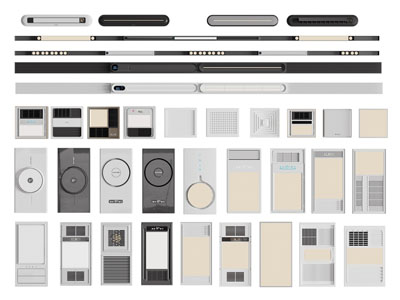 现代暖风扇 线形浴霸 凉霸3d模型 现代暖风扇 线形浴霸 凉霸