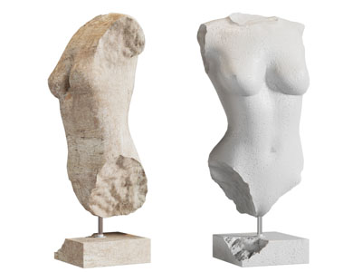 现代残缺半身人物雕塑雕刻3d模型 现代残缺半身人物雕塑雕刻