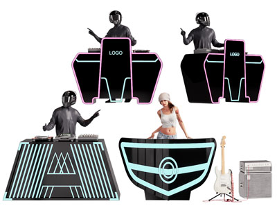 后现代打碟机 J台 KTV打碟人 美女3d模型 后现代打碟机 J台 KTV打碟人 美女