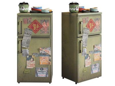 现代老式电冰箱3d模型 现代老式电冰箱