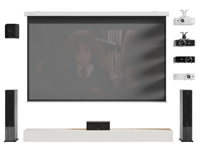 现代投影仪 投影幕布 立式音响3d模型 现代投影仪 投影幕布 立式音响