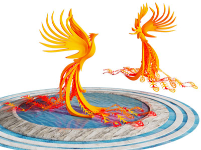 现代凤凰雕塑雕刻3d模型 现代凤凰雕塑雕刻