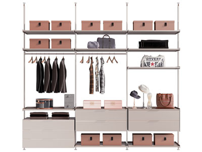 现代开放式衣柜3d模型 现代开放式衣柜