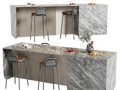 现代大理石吧台吧椅