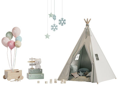 现代儿童帐篷 积木玩具