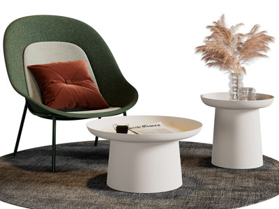 现代休闲椅子 边几