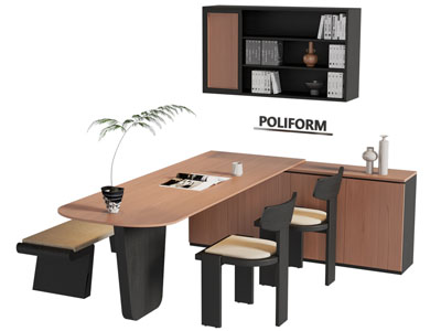 侘寂风书桌椅组合