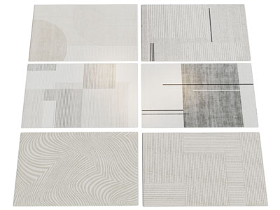 现代长方形地毯3d模型 现代长方形地毯