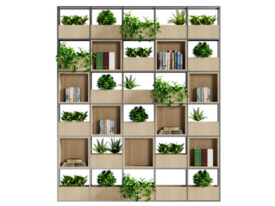 现代装饰花架 书架 盆栽植物