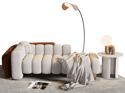 现代贵妃椅 边几 落地灯