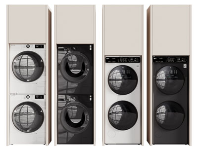 现代洗衣机 烘干机3d模型 现代洗衣机 烘干机