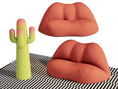 现代嘴唇造的多人沙发