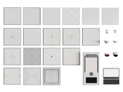 现代卫生间集成吊顶 铝扣板 暖风扇