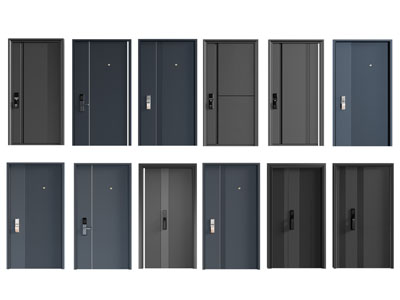 现代防盗门 密码锁入户门 平开门