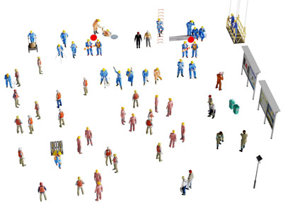 现代建筑施工工人 男人 多人 人物3d模型 现代建筑施工工人 男人 多人 人物