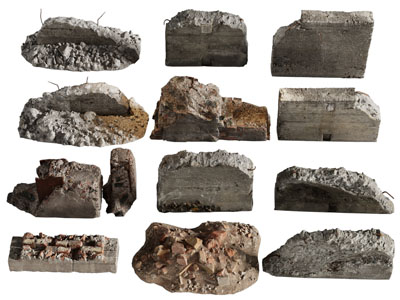 现代残破混凝土石头 水泥块