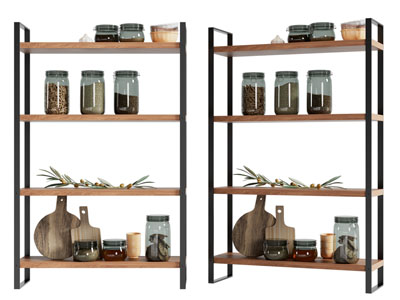 现代开放式厨房调味品收纳架