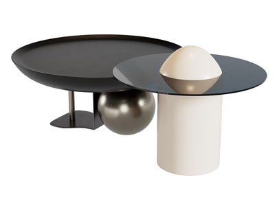 现代圆形茶几边几3d模型 现代圆形茶几边几