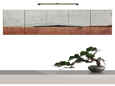 现代侘寂风装饰挂画 松树盆景盆栽3d模型 现代侘寂风装饰挂画 松树盆景盆栽