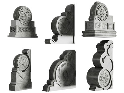 新中式雕花石鼓 抱鼓石3d模型 新中式雕花石鼓 抱鼓石