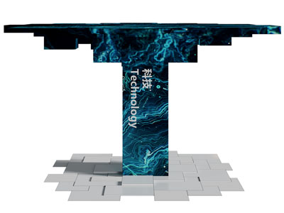 现代科技感装饰柱子 美陈3d模型 现代科技感装饰柱子 美陈