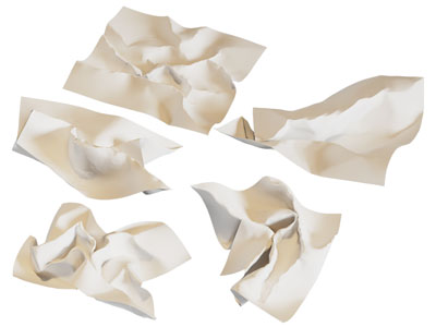 现代褶皱的废纸 纸张摆件