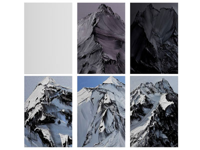 现代风景山脉装饰挂画3d模型 现代风景山脉装饰挂画