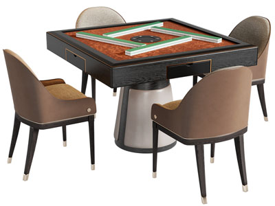 现代方形麻将娱乐桌椅组合