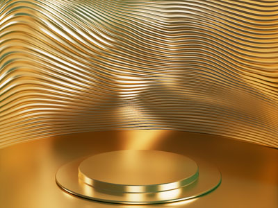 现代轻奢金色展台