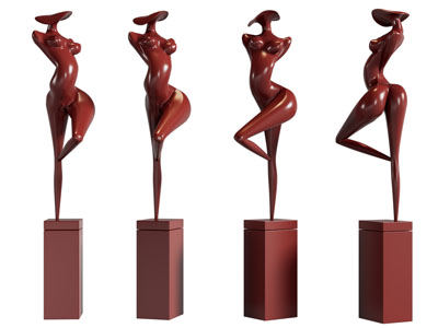现代抽象人物雕塑雕刻摆件3d模型 现代抽象人物雕塑雕刻摆件
