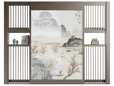 新中式背景墙、隔断