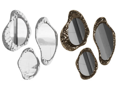 现代石头造的墙面装饰镜子