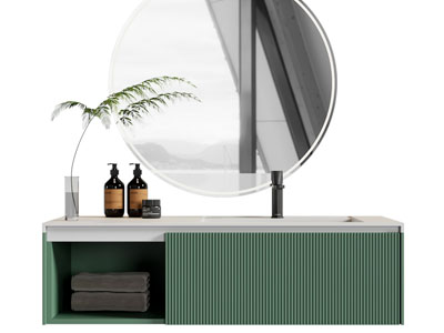 现代复古悬挂洗手台 镜子