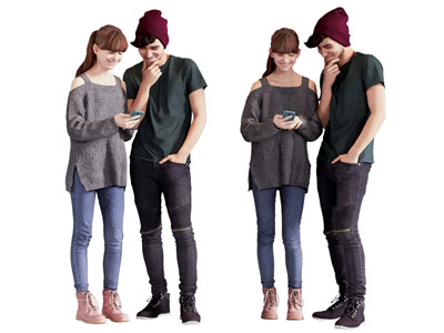 现代看手机的男人 女人 多人 情侣人物3d模型 现代看手机的男人 女人 多人 情侣人物