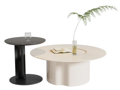 现代圆形茶几边几3d模型 现代圆形茶几边几