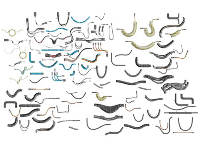 现代卷曲的电脑网线、插头、数据线、电缆软管组合3d模型 现代卷曲的电脑网线、插头、数据线、电缆软管组合