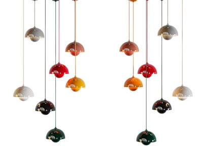 现代彩色多头垂线吊灯