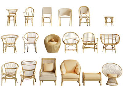 东南亚藤编休闲椅子 餐椅